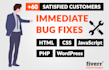 do html css php wordpress bug fixing