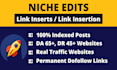 do niche edits link inserts, high quality dofollow SEO backlinks, link insertion