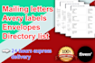 do mail merge letters, avery labels, envelopes or directory