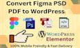 convert psd, html, pdf, xd to wordpress website