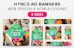 create 6 sizes HTML5 creative banner ads