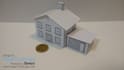 make a papercraft house with your logo on it