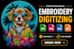 do embroidery digitizing design into dst pes file in 1 hour