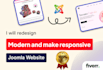 redesign modern and make responsive joomla website