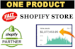 create one product shopify store, dropshipping website