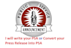 write a professional radio public service announcement script