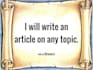 write a 400 word article on any topic