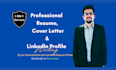write professional ats resume, linkedin profile, cover letter