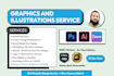 do custom editing graphic design photoshop illustrator canva