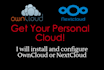 install and configure owncloud or nextcloud and fix issues