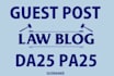 publish a guest post on law niche blog site