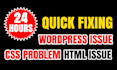 fix wordpress issue, HTML issue, CSS problem