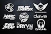 do stunning dj logo and monogram initial text