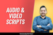 write persuasive video scripts for commercials, ads, and youtube