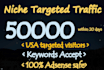 manage to drive 50k keywords targeted website traffic