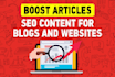 write best SEO articles and blog posts to appear more on google search