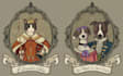 do pet portrait with cute clothes in vintage renaissance