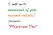 write summaries of research articles