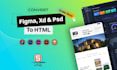 convert figma, xd, or PSD to pixel perfect HTML, CSS, or js