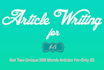 write 1 unique  and high quality article on your chosen topic