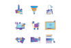 design custom flat icons for your website, app, or brand