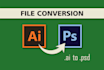 do format conversion illustrator file into photoshop