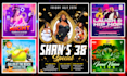 design club, party, sports, motion and event flyer or poster