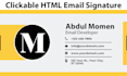 clickable HTML email signature design for outlook gmail apple