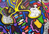 draw you a sharpie abstract drawing on a rectangular sticker