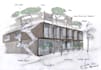 hand draw architectural concept illustration