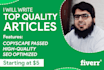 write top quality articles