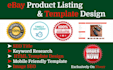 do ebay product listing with SEO and HTML template design