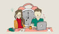 create unusual couple illustration in my style