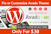 fix or customise wp sites with avada theme