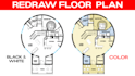 redraw floor plan, convert PDF to cad dwg, and hand sketch to cad with scale