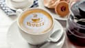 put your text or logo in a coffee cup with coffee powder