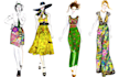 draw a professional fashion illustration and fashion model
