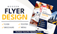 design a modern flyer, brochure, poster and restaurant menu