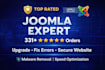 remove malware, fix errors, and upgrade joomla website