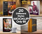 create 3d book cover mock up in 20 different styles
