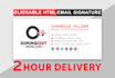 design a clickable HTML email signature