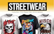 create custom streetwear graphic t shirt designs for you