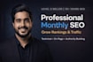 do professional monthly SEO to grow rankings and traffic
