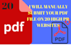 manually submit your PDF file in 20 high pr sites