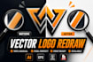 redraw, vectorize and convert logo to vector in illustrator