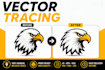 redraw, vectorize and convert logo to vector in illustrator