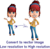vectorize low resolution image, logo with BEST quality