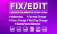 redraw, fix, modify, edit, revamp, recreate or redesign logo