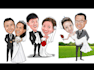 draw caricature couple and wedding  themed