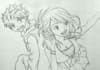 sketch you as a Manga style character and caption